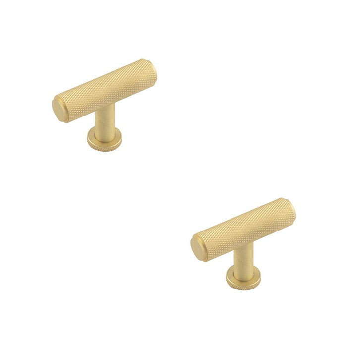 PACK Stylish Knurled Cupboard Knob Satin Brass Modern Interiors Kitchen Cabinet Knob (1)