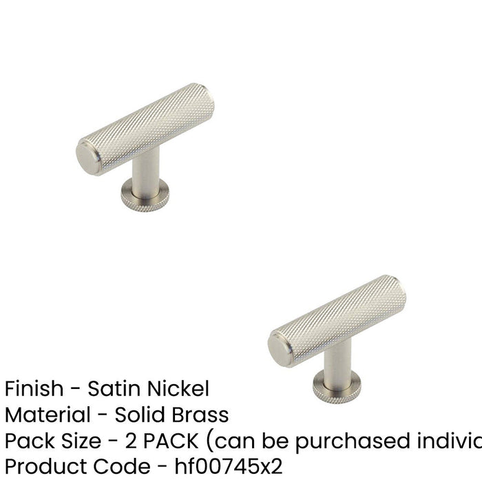 PACK Stylish Knurled Cupboard Knob Satin Nickel Finish Kitchen Cabinet Knob (1)-1