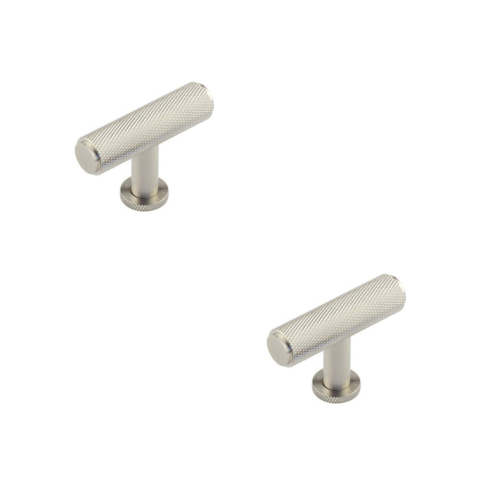 PACK Stylish Knurled Cupboard Knob Satin Nickel Finish Kitchen Cabinet Knob (1)