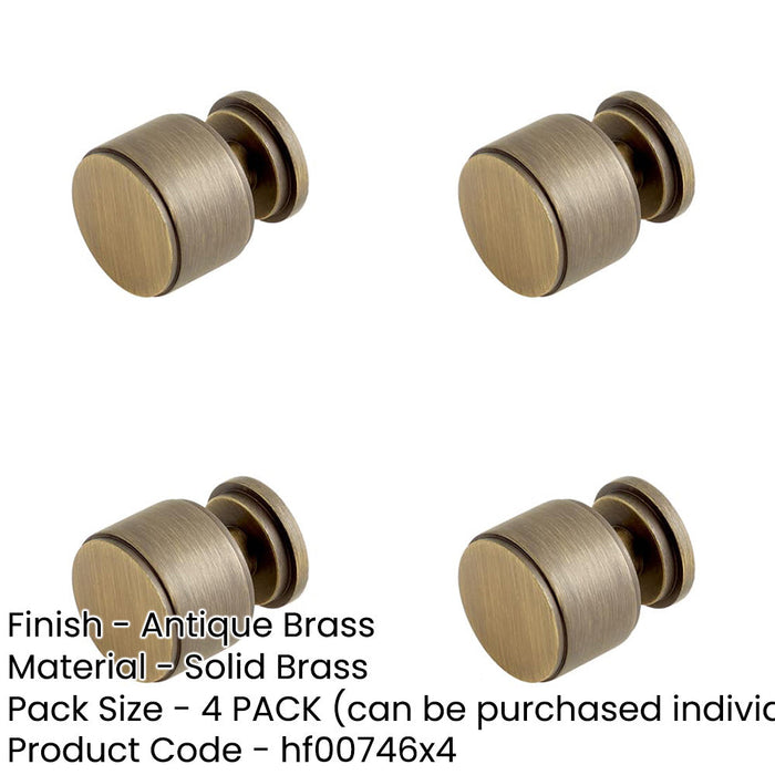 PACK Antique Brass Stepped Cupboard Knob Elegant Interiors Kitchen Cabinet Knob-1