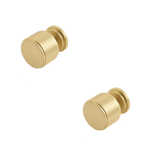 PACK Elegant Stepped Cupboard Knob Satin Brass Modern Interiors Kitchen Cabinet Knob (1)