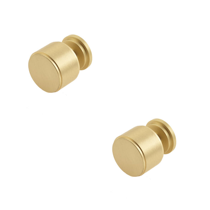 PACK Elegant Stepped Cupboard Knob Satin Brass Modern Interiors Kitchen Cabinet Knob (1)