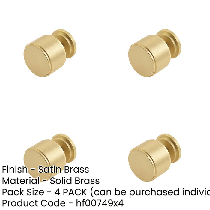 PACK Elegant Stepped Cupboard Knob Satin Brass Modern Interiors Kitchen Cabinet Knob-1