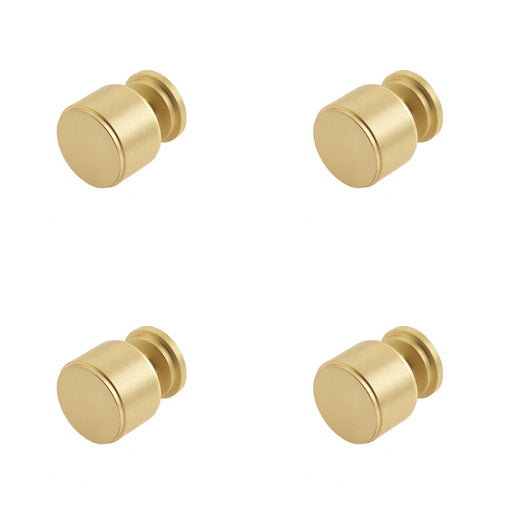 PACK Elegant Stepped Cupboard Knob Satin Brass Modern Interiors Kitchen Cabinet Knob