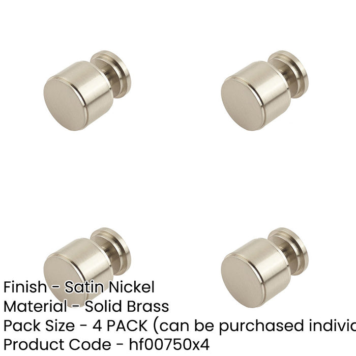 PACK Elegant Stepped Cupboard Knob Satin Nickel Finish Kitchen Cabinet Knob-1