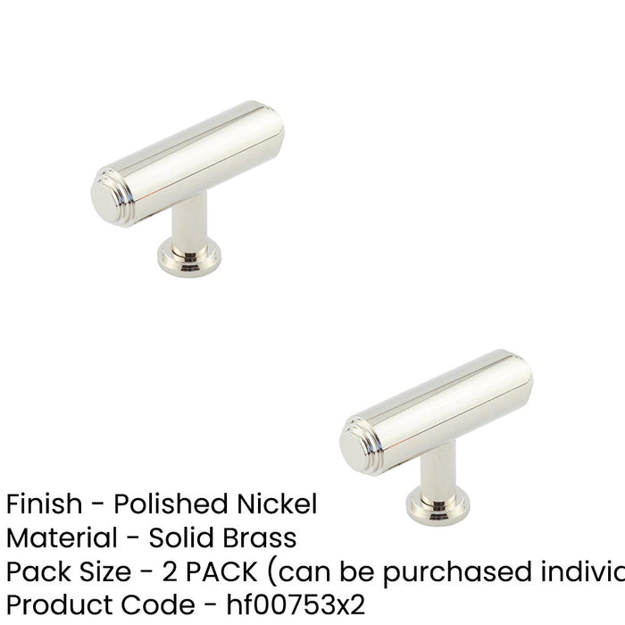PACK Stylish Stepped Cupboard Knob Polished Nickel Finish Kitchen Cabinet Knob (3)-1