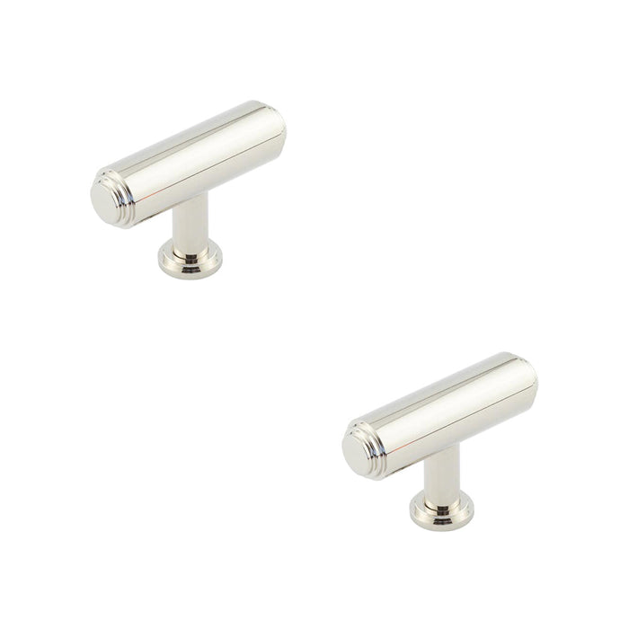 PACK Stylish Stepped Cupboard Knob Polished Nickel Finish Kitchen Cabinet Knob (3)