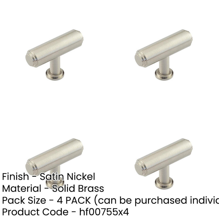 PACK Satin Nickel Stepped Cupboard Knob Elegant Home Decor Kitchen Cabinet Knob-1