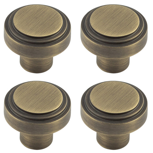 PACK 30mm Antique Brass Cupboard Knob Modern Interiors Kitchen Cabinet Knob