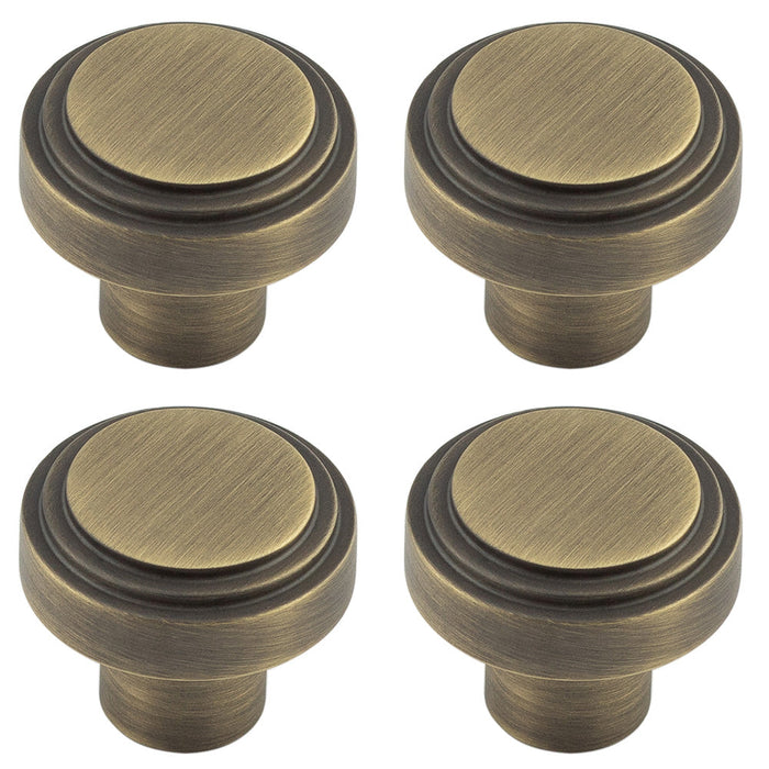 PACK 30mm Antique Brass Cupboard Knob Modern Interiors Kitchen Cabinet Knob