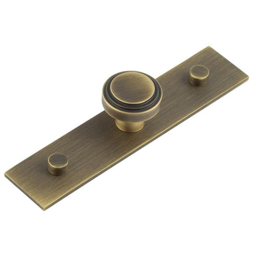 Antique Brass Cupboard Knob with Stepped Backplate 30mm 40mm Sizes Kitchen Cabinet Knob