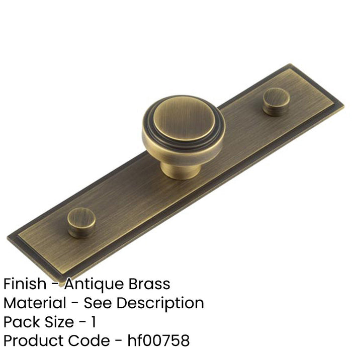 Elegant 30mm Antique Brass Cupboard Knob with Stepped Backplate Kitchen Cabinet Knob-1