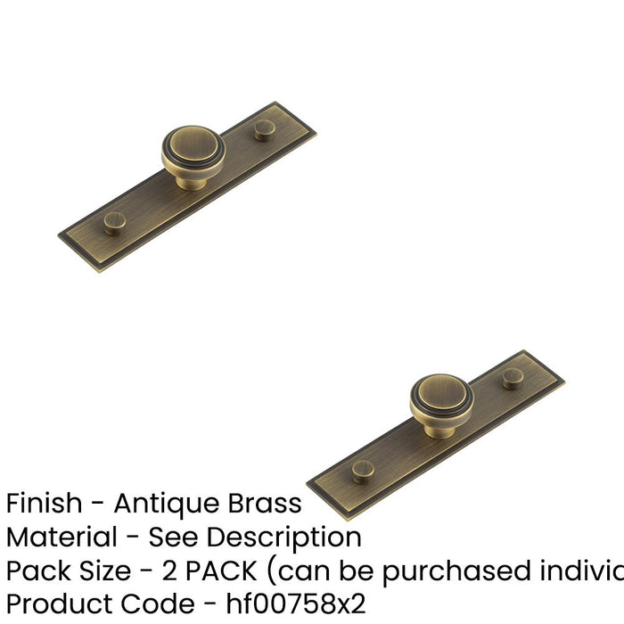 PACK Elegant 30mm Antique Brass Cupboard Knob with Stepped Backplate Kitchen Cabinet Knob (1)-1