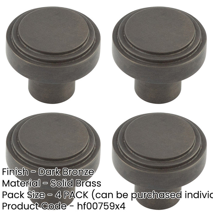 PACK 30mm Dark Bronze Cupboard Knob Modern Home Decor Kitchen Cabinet Knob-1