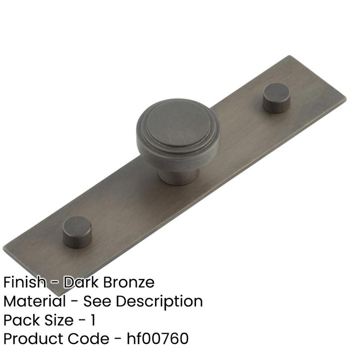 Elegant 30mm Dark Bronze Cupboard Knob with Plain Backplate Kitchen Cabinet Knob-1