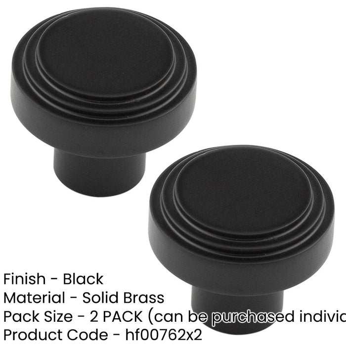 PACK Modern 30mm Black Cupboard Knob Kitchen Home Kitchen Cabinet Knob (1)-1