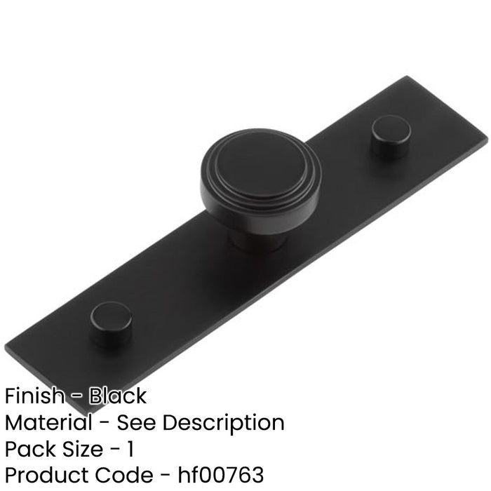 Elegant 30mm Black Cupboard Knob with Stepped Backplate Design Kitchen Cabinet Knob-1