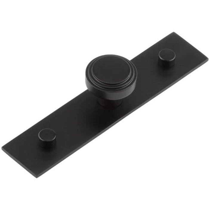 Elegant 30mm Black Cupboard Knob with Stepped Backplate Design Kitchen Cabinet Knob