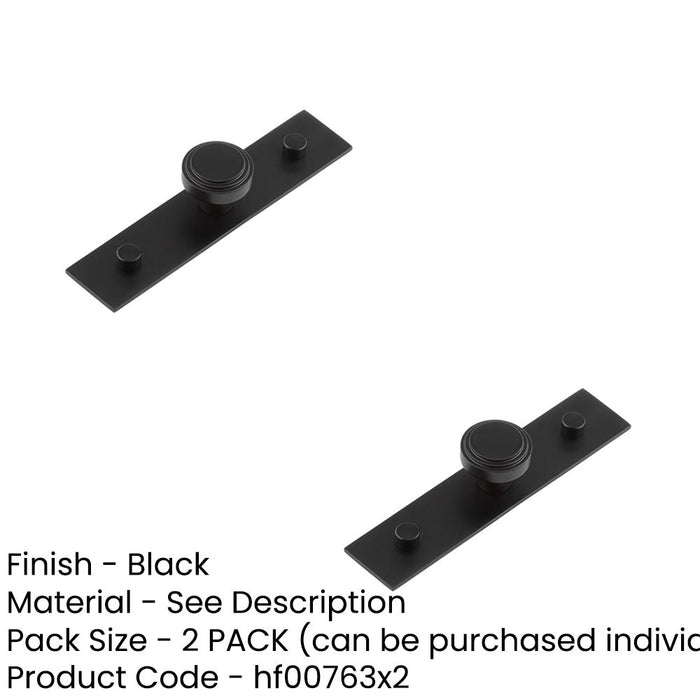 PACK Elegant 30mm Black Cupboard Knob with Stepped Backplate Design Kitchen Cabinet Knob (1)-1