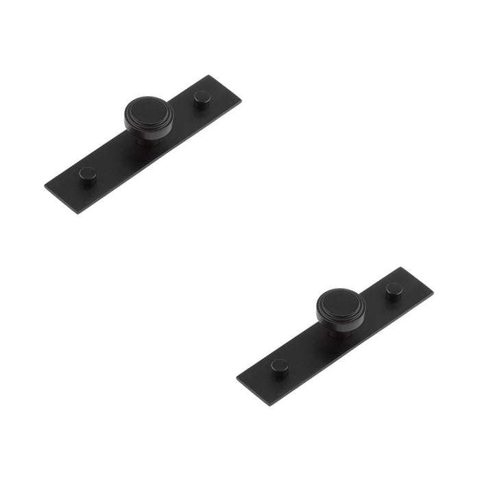 PACK Elegant 30mm Black Cupboard Knob with Stepped Backplate Design Kitchen Cabinet Knob (1)