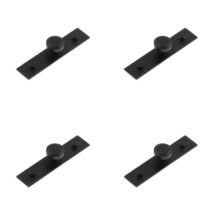 PACK Elegant 30mm Black Cupboard Knob with Stepped Backplate Design Kitchen Cabinet Knob