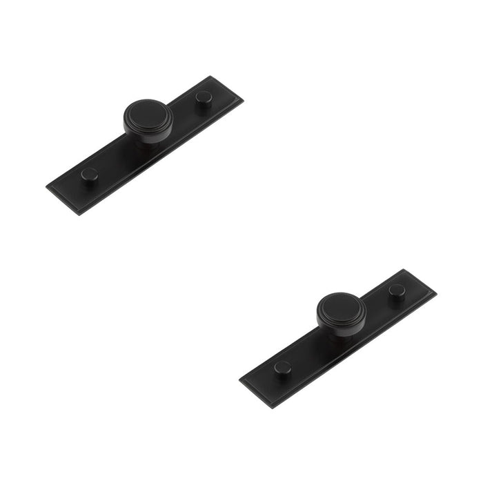 PACK Elegant 30mm Black Cupboard Knob with Stepped Backplate Kitchen Cabinet Knob (2)