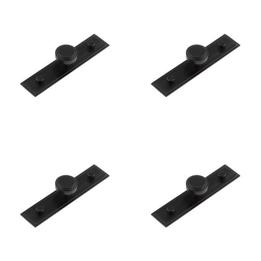 PACK Elegant 30mm Black Cupboard Knob with Stepped Backplate Kitchen Cabinet Knob