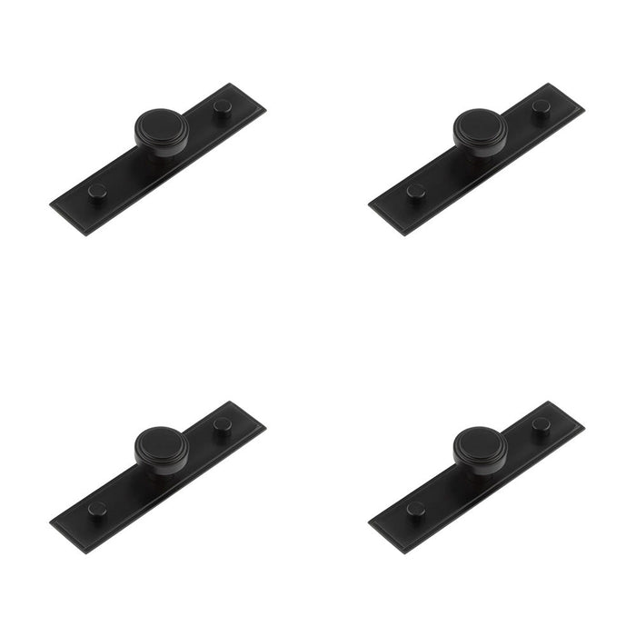 PACK Elegant 30mm Black Cupboard Knob with Stepped Backplate Kitchen Cabinet Knob