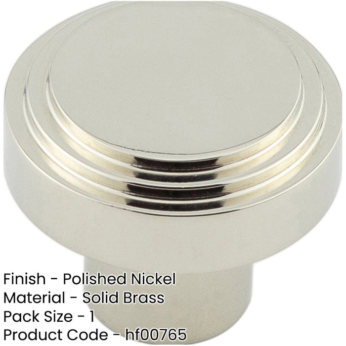 Stylish 30mm Polished Nickel Cupboard Knob Modern Interiors Kitchen Cabinet Knob-1