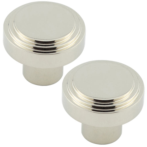 PACK Stylish 30mm Polished Nickel Cupboard Knob Modern Interiors Kitchen Cabinet Knob (1)