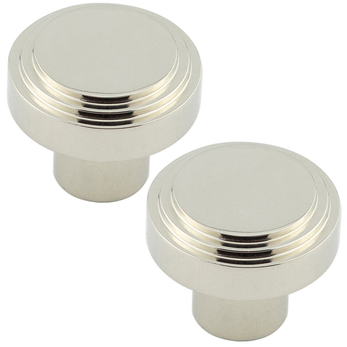 PACK Stylish 30mm Polished Nickel Cupboard Knob Modern Interiors Kitchen Cabinet Knob (1)