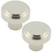 PACK Stylish 30mm Polished Nickel Cupboard Knob Modern Interiors Kitchen Cabinet Knob (1)