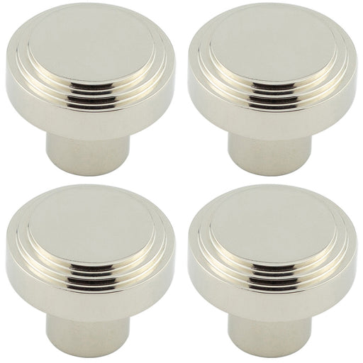 PACK Stylish 30mm Polished Nickel Cupboard Knob Modern Interiors Kitchen Cabinet Knob
