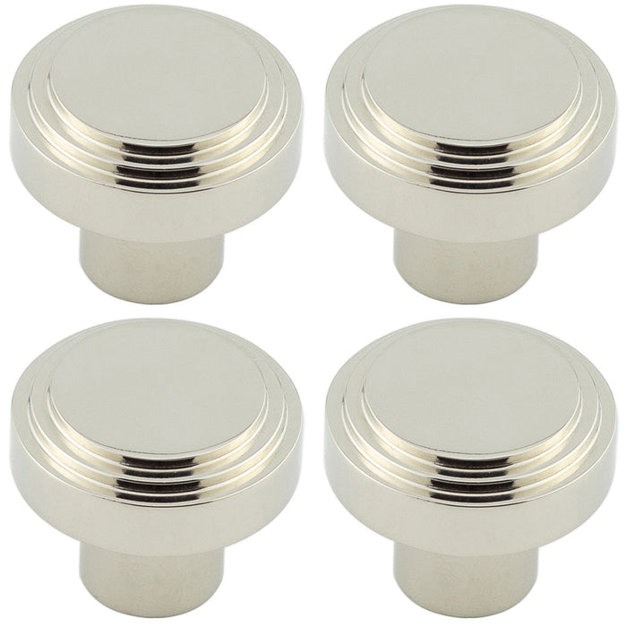 PACK Stylish 30mm Polished Nickel Cupboard Knob Modern Interiors Kitchen Cabinet Knob