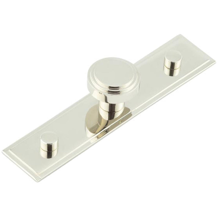 30mm Polished Nickel Cupboard Knob with Stepped Backplate Stylish Interiors Kitchen Cabinet Knob