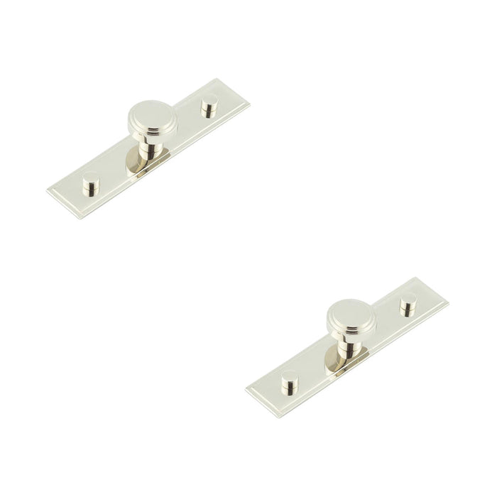 PACK 30mm Polished Nickel Cupboard Knob with Stepped Backplate Stylish Interiors Kitchen Cabinet Knob (1)