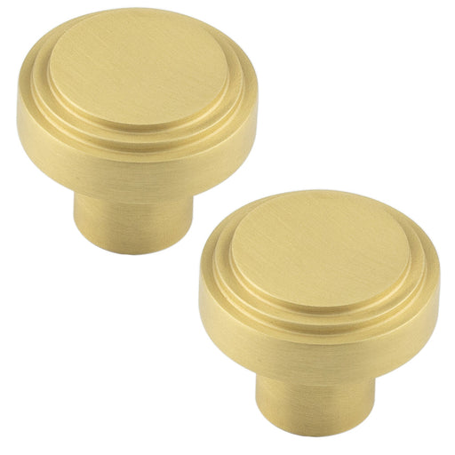 PACK 30mm Satin Brass Cupboard Knob Modern Homes Kitchen Cabinet Knob (1)