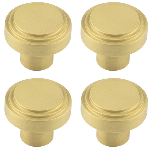 PACK 30mm Satin Brass Cupboard Knob Modern Homes Kitchen Cabinet Knob