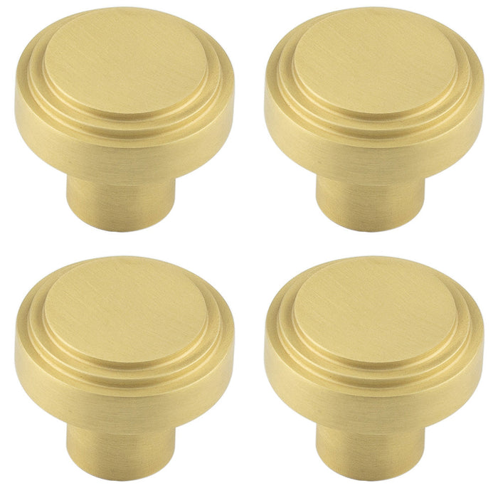 PACK 30mm Satin Brass Cupboard Knob Modern Homes Kitchen Cabinet Knob