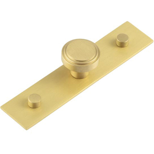 Elegant 30mm Satin Brass Cupboard Knob with Plain Backplate Kitchen Cabinet Knob