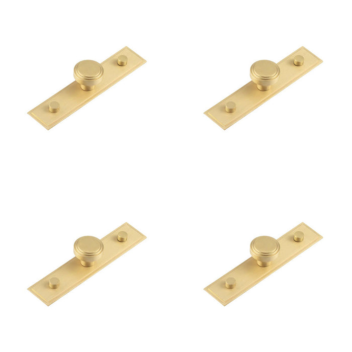 PACK Elegant 30mm Stepped Cupboard Knob Satin Brass Finish Kitchen Cabinet Knob