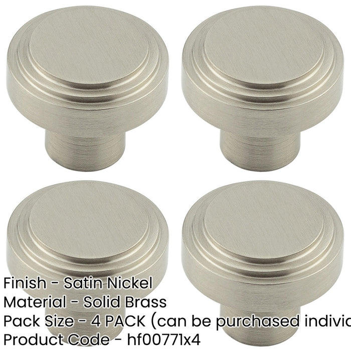 PACK 30mm Satin Nickel Cupboard Knob Modern Interiors Kitchen Cabinet Knob-1