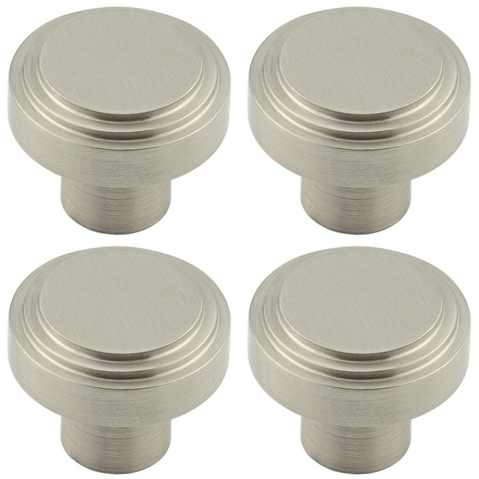 PACK 30mm Satin Nickel Cupboard Knob Modern Interiors Kitchen Cabinet Knob