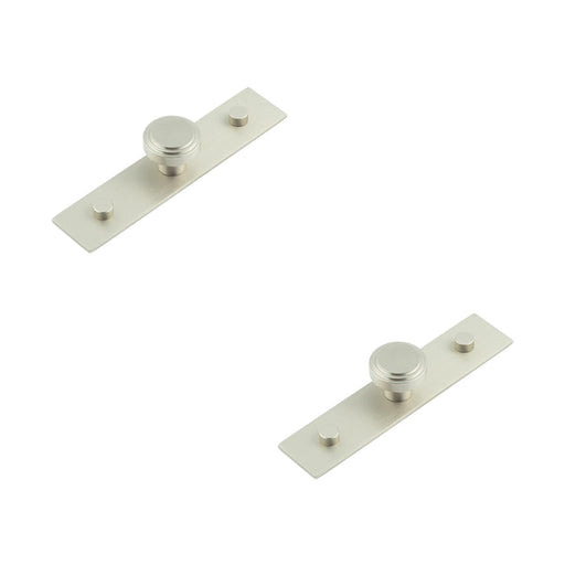 PACK Satin Nickel Cupboard Knob with Elegant Backplates 30mm Design Kitchen Cabinet Knob (1)