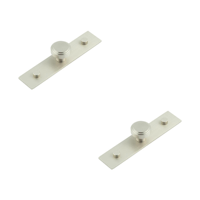 PACK Satin Nickel Cupboard Knob with Elegant Backplates 30mm Design Kitchen Cabinet Knob (1)