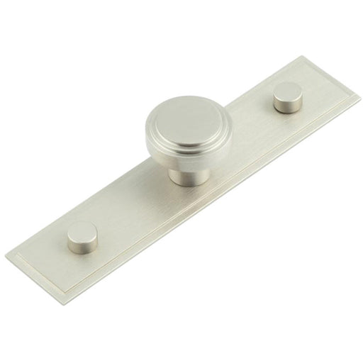 Stylish 30mm Satin Nickel Cupboard Knob with Stepped Backplate Kitchen Cabinet Knob