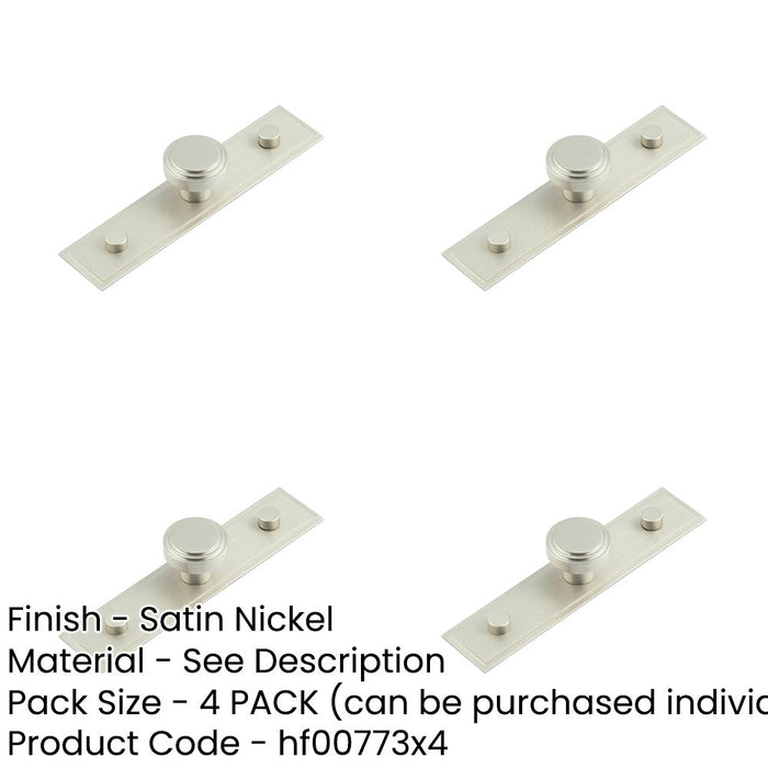 PACK Stylish 30mm Satin Nickel Cupboard Knob with Stepped Backplate Kitchen Cabinet Knob-1