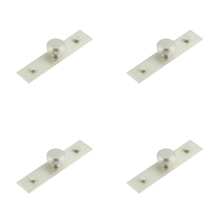 PACK Stylish 30mm Satin Nickel Cupboard Knob with Stepped Backplate Kitchen Cabinet Knob