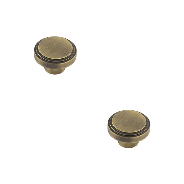 PACK 40mm Antique Brass Stepped Cupboard Knob Stylish Interiors Kitchen Cabinet Knob (1)