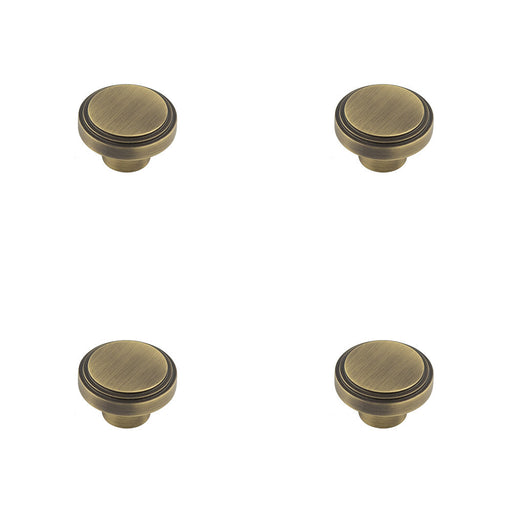 PACK 40mm Antique Brass Stepped Cupboard Knob Stylish Interiors Kitchen Cabinet Knob